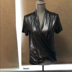 Metallic silver sexy shirt